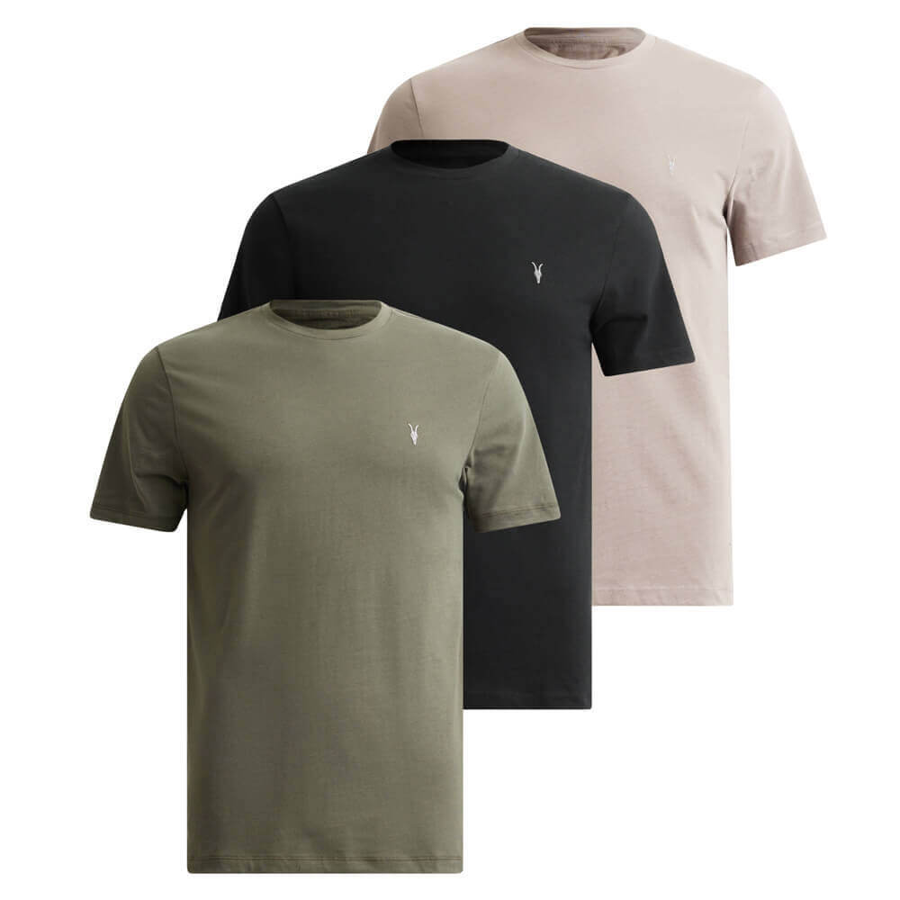 AllSaints Tonic Crew Ramskull T-Shirts 3 Pack